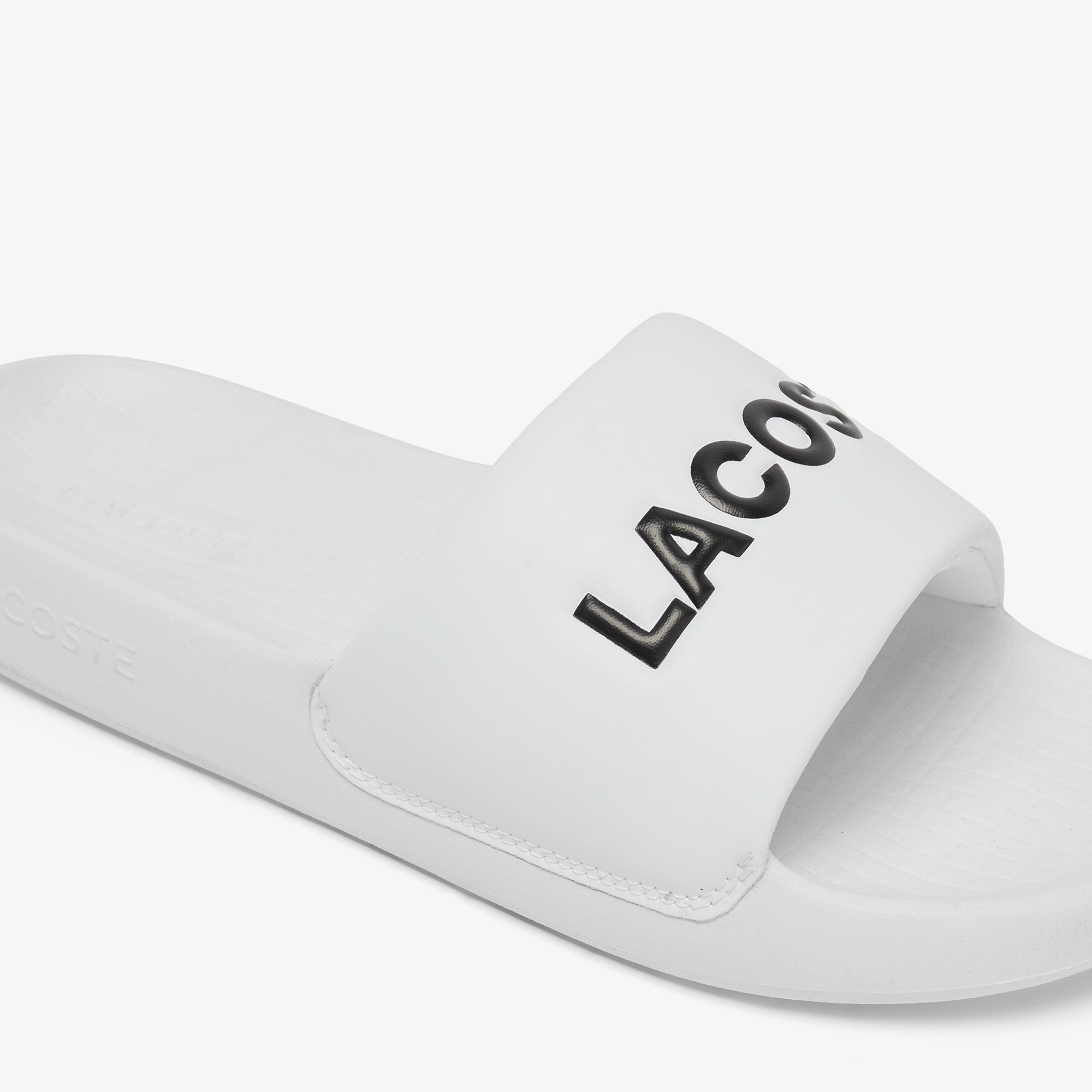LACOSTE Ciabatta Uomo Serve Slide 1.0-Bianco Nero