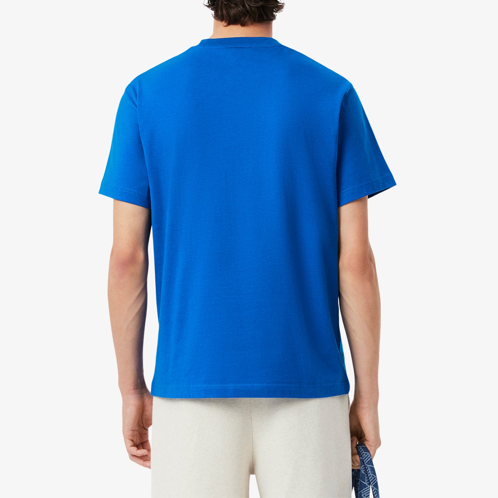 LACOSTE T-Shirt Uomo Cotone-Blu Azzurro
