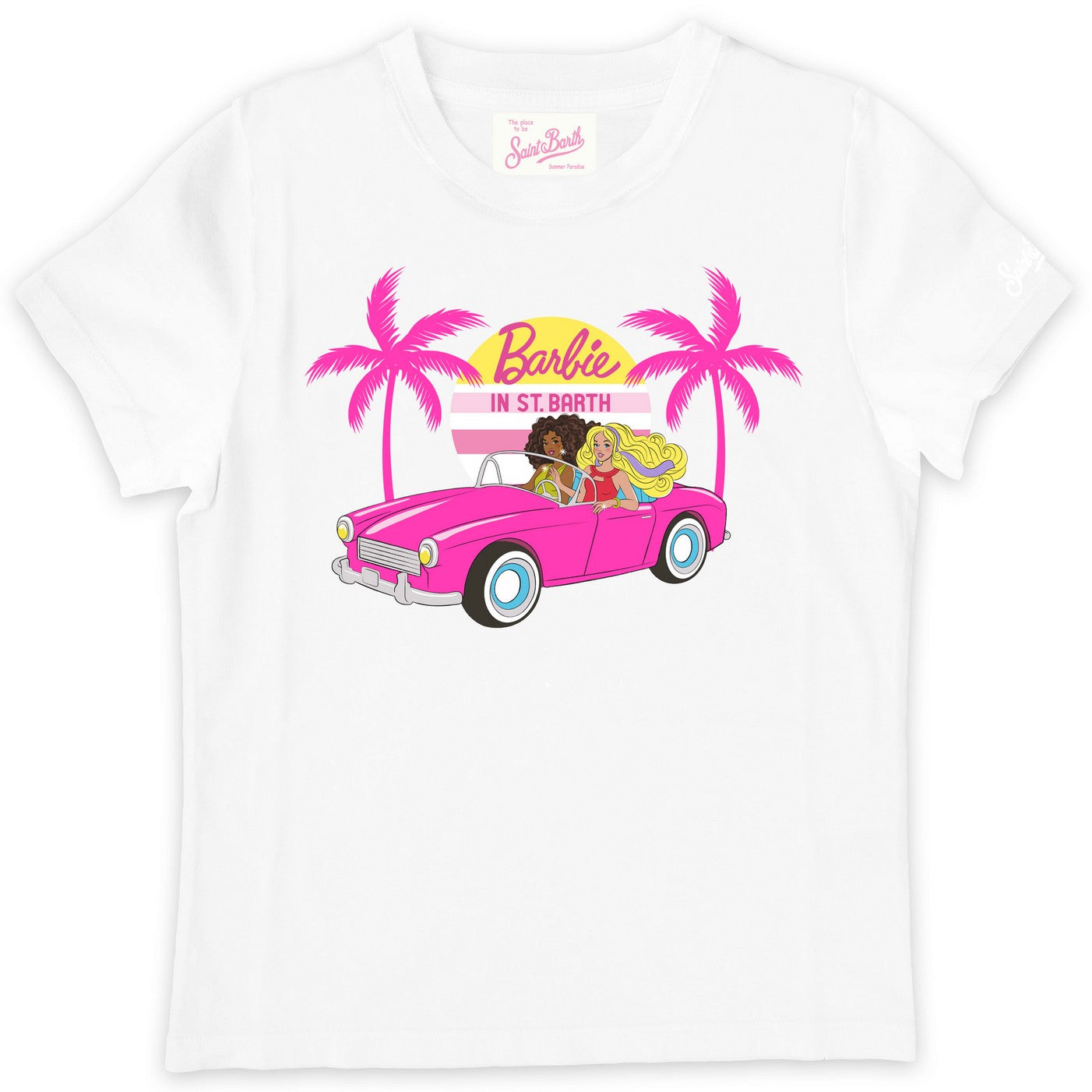 MC2 SAINT BARTH T-Shirt Bambina Elly-Barbie Car Bianco