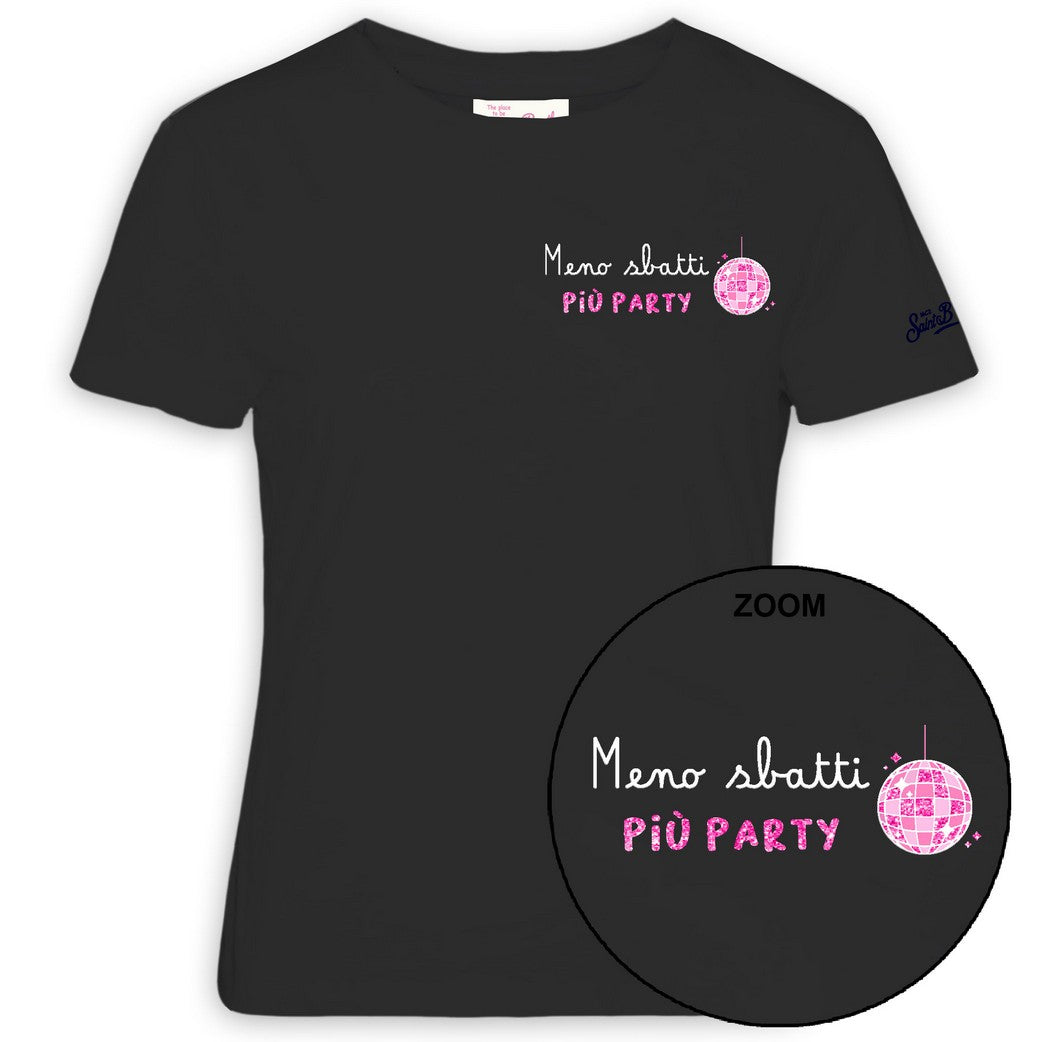 MC2 SAINT BARTH T-Shirt Donna Emilie-Sbatti Party Nero