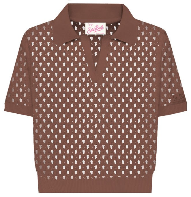 MC2 SAINT BARTH Polo Donna Flora-Marrone