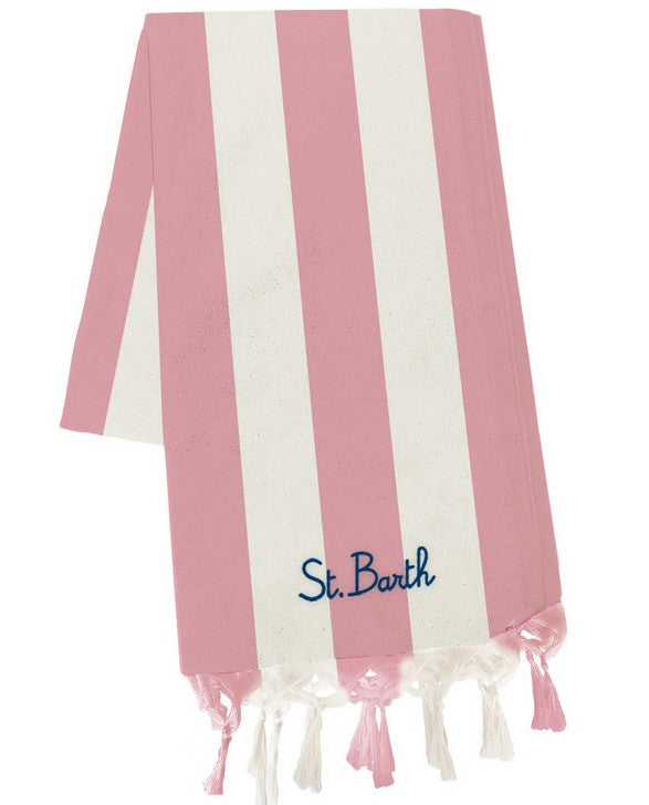 MC2 SAINT BARTH Telo Mare Foutas Light N-Stripes Pop Rosa