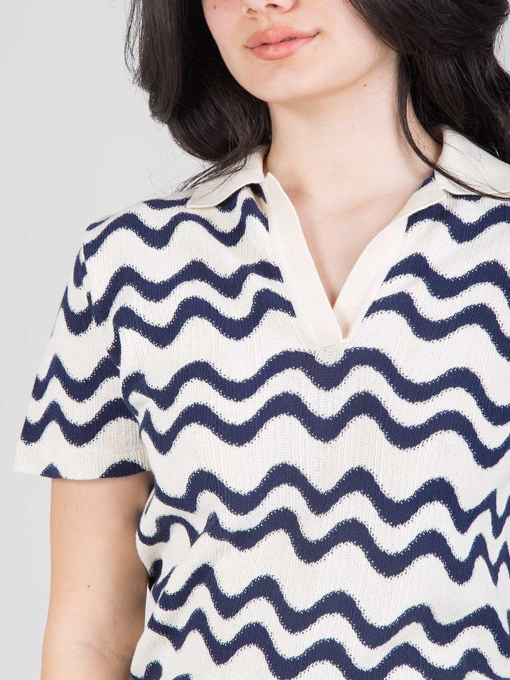 MC2 SAINT BARTH Polo Donna Lala-Rachel Biwave Bianco Navy