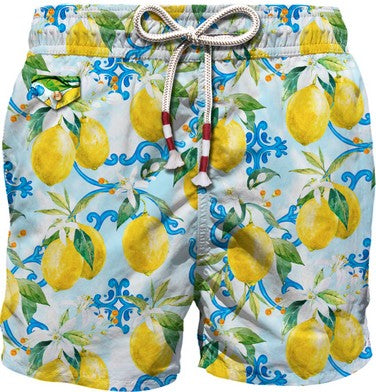 MC2 SAINT BARTH Boxer Uomo Lighting 70-Maj Lemon Bianco