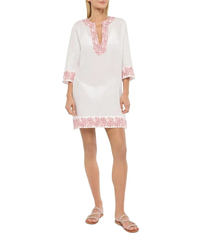 MC2 SAINT BARTH Abito Donna Copricostume Macha-Coral Bianco
