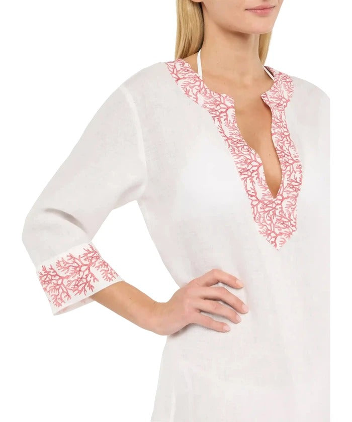 MC2 SAINT BARTH Abito Donna Copricostume Macha-Coral Bianco