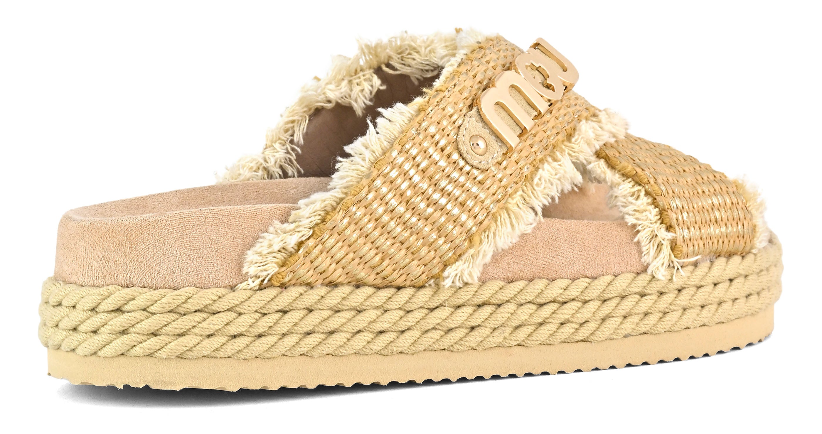 MOU Sandalo Criss-Cross Rope Raffia-Metal Natural