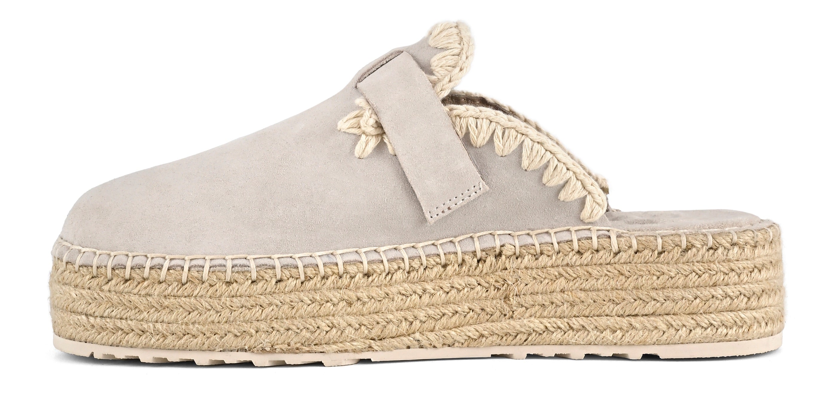MOU Sabot Jute clog plain suede-Chalk