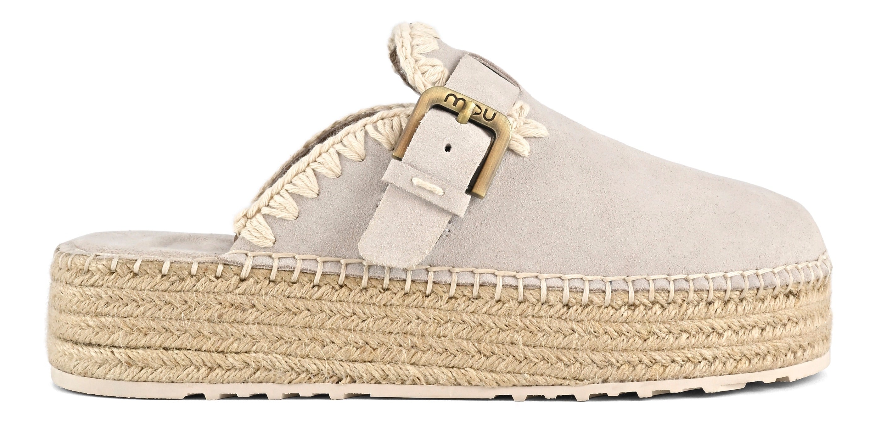 MOU Sabot Jute clog plain suede-Chalk