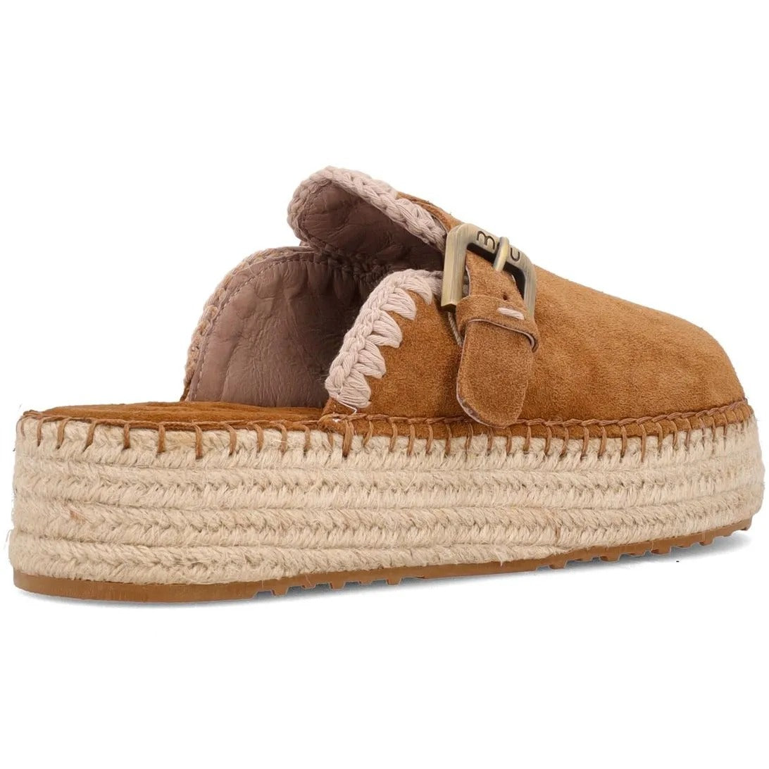 MOU Sabot Jute clog plain suede-Cognac