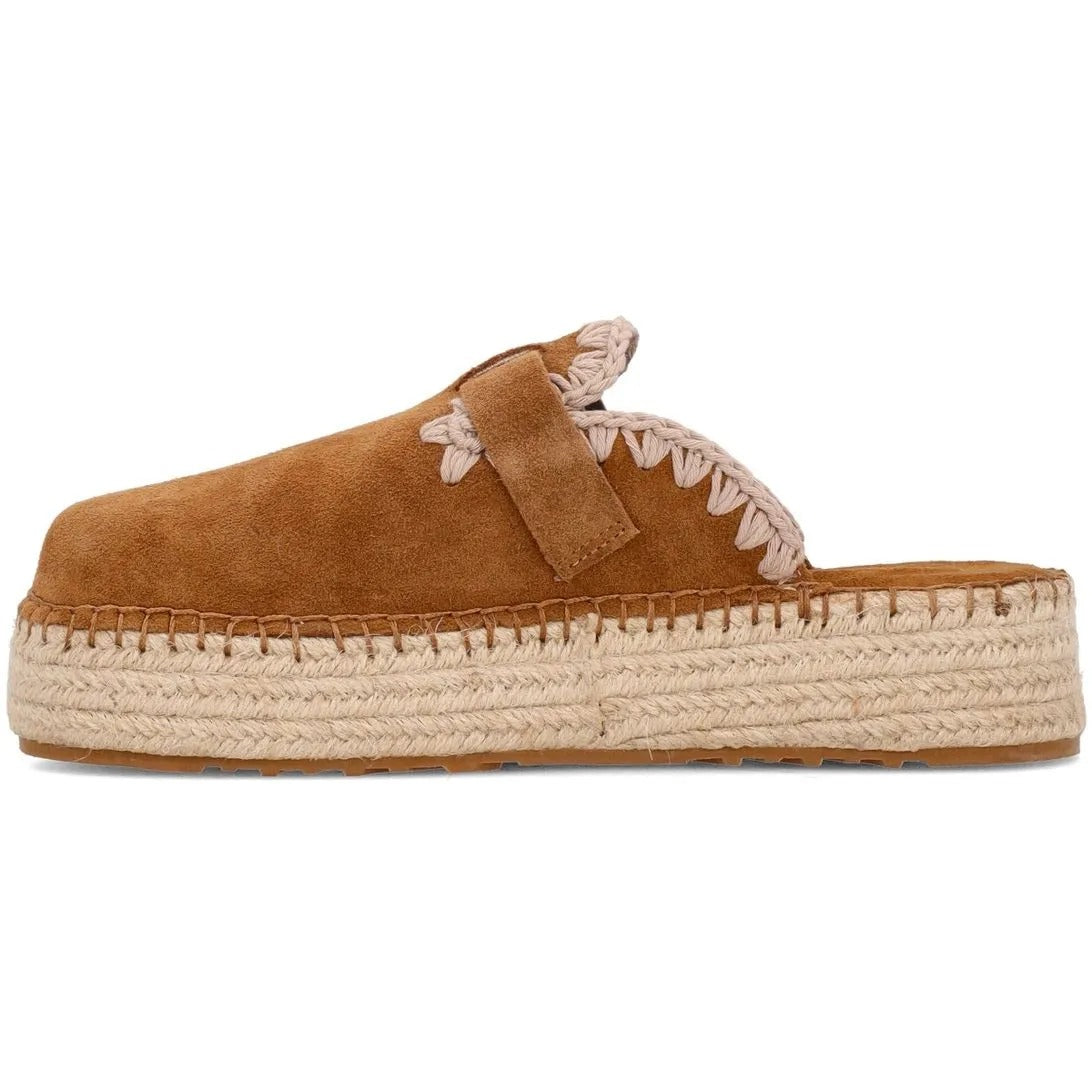 MOU Sabot Jute clog plain suede-Cognac