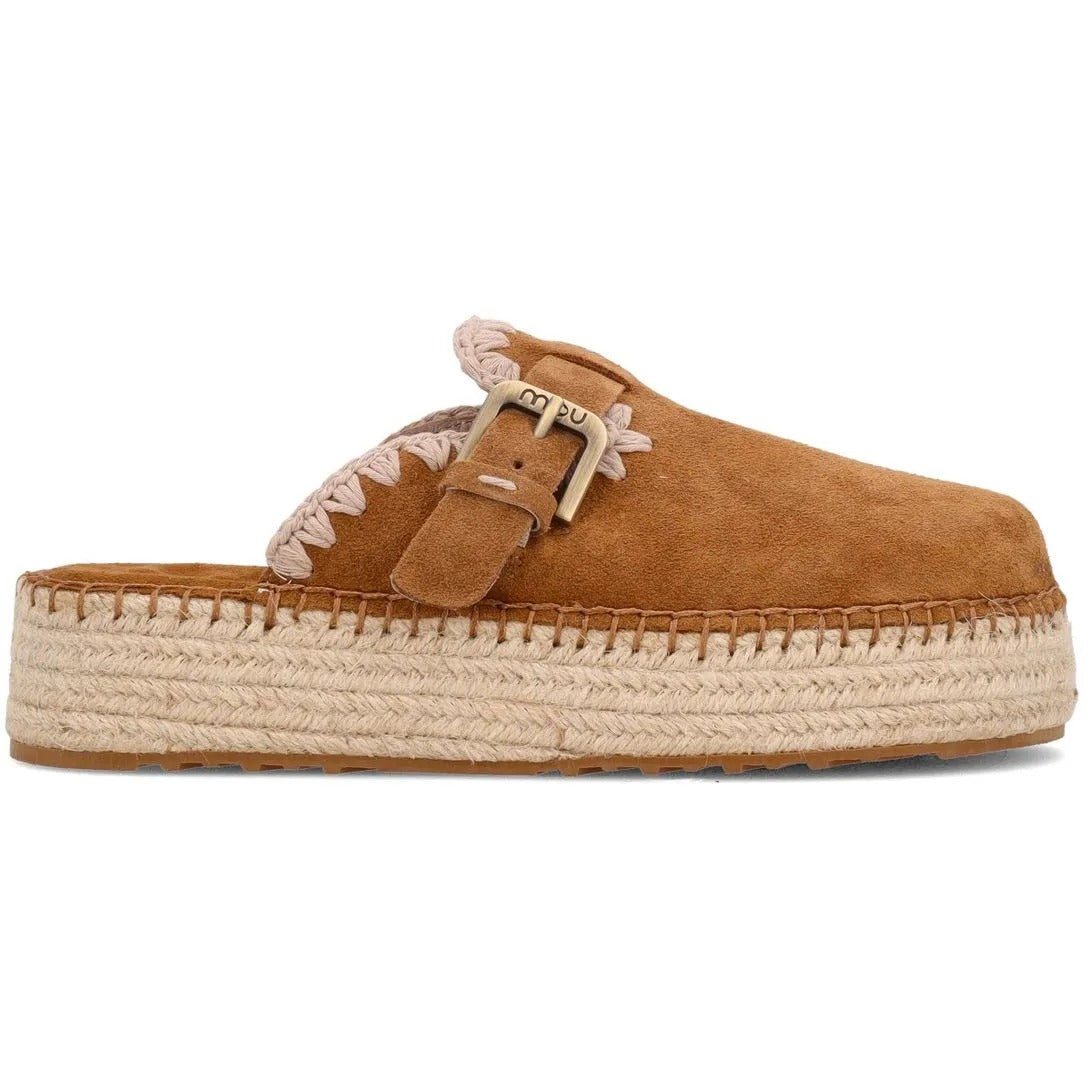 MOU Sabot Jute clog plain suede-Cognac