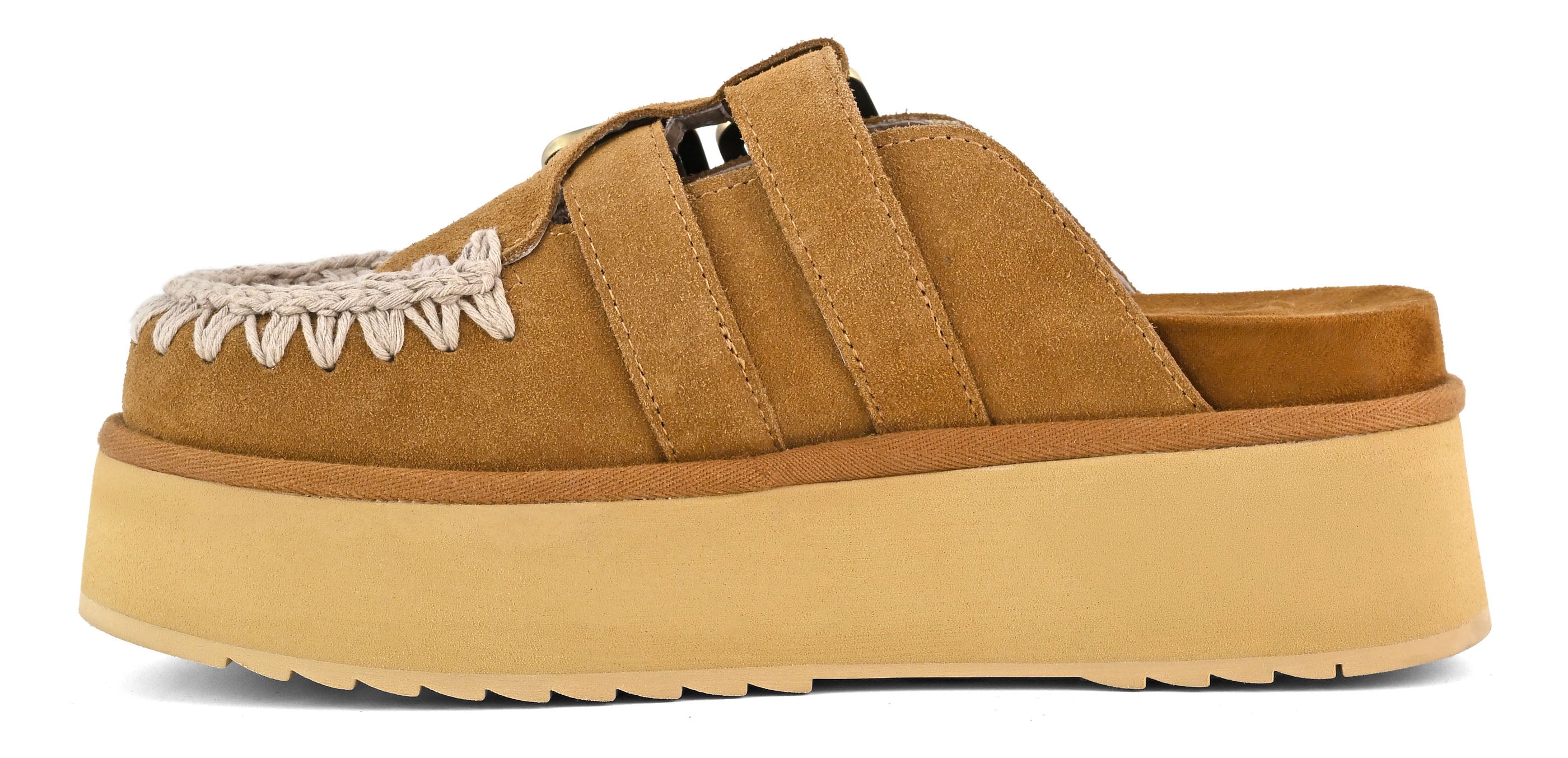 MOU Sabot Platform two-buckles-Cognac