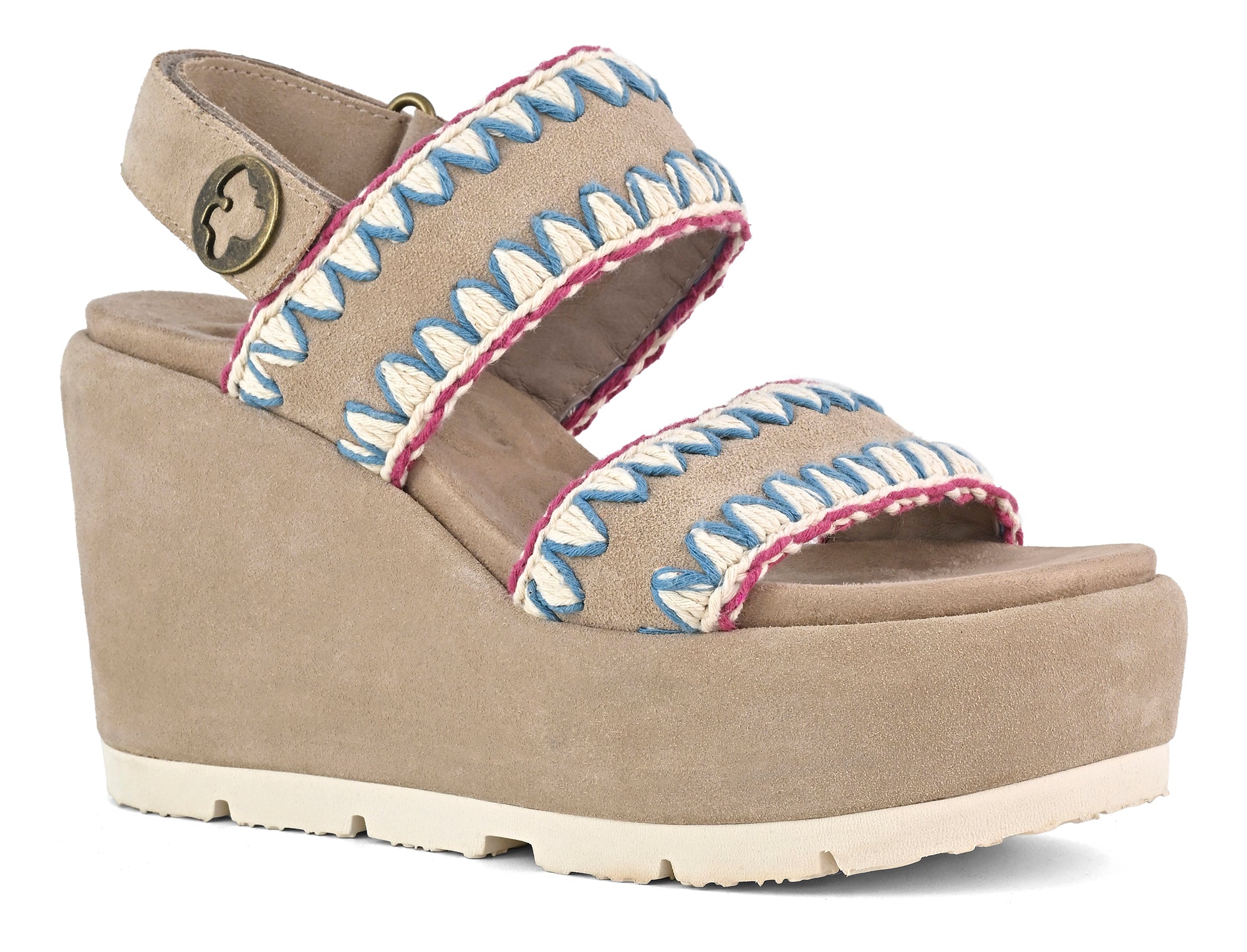 MOU Sandalo Eva Wedge two straps-Beige Sand