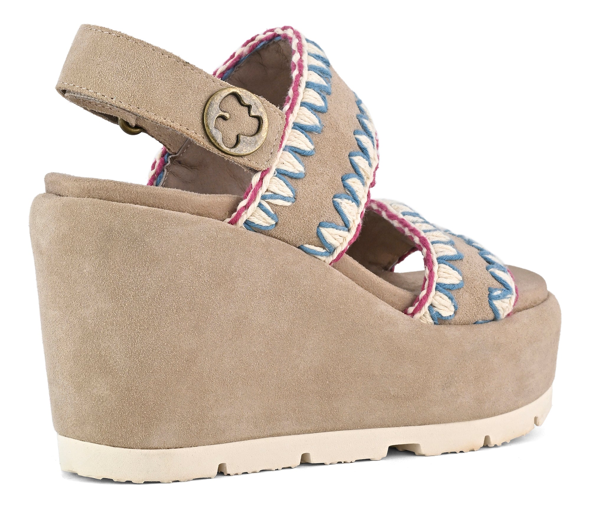 MOU Sandalo Eva Wedge two straps-Beige Sand