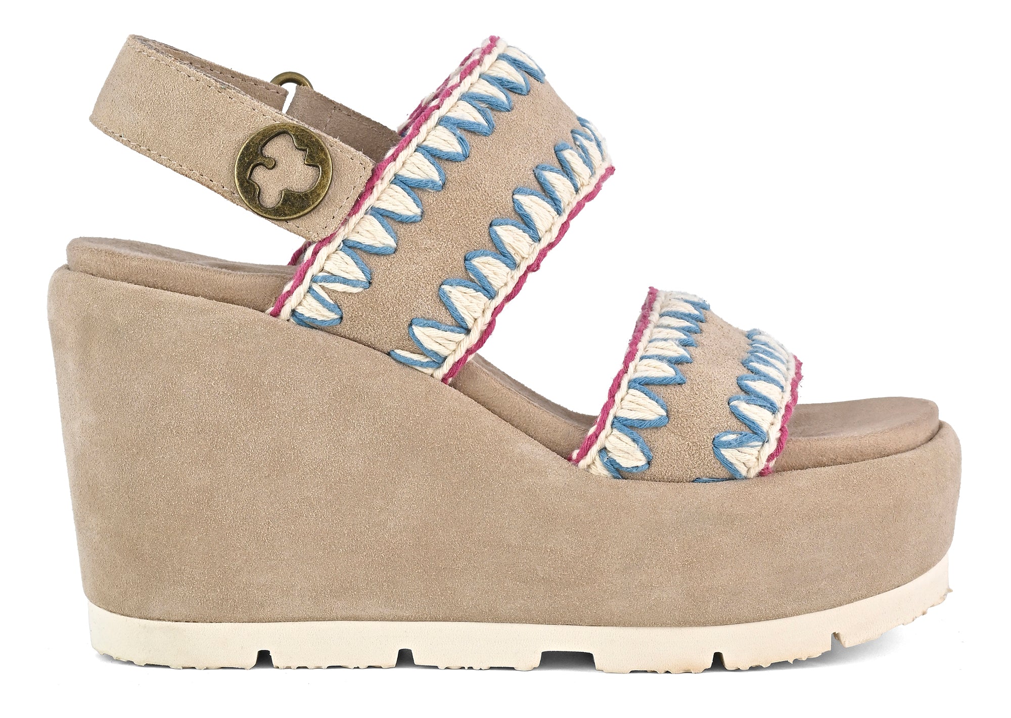 MOU Sandalo Eva Wedge two straps-Beige Sand