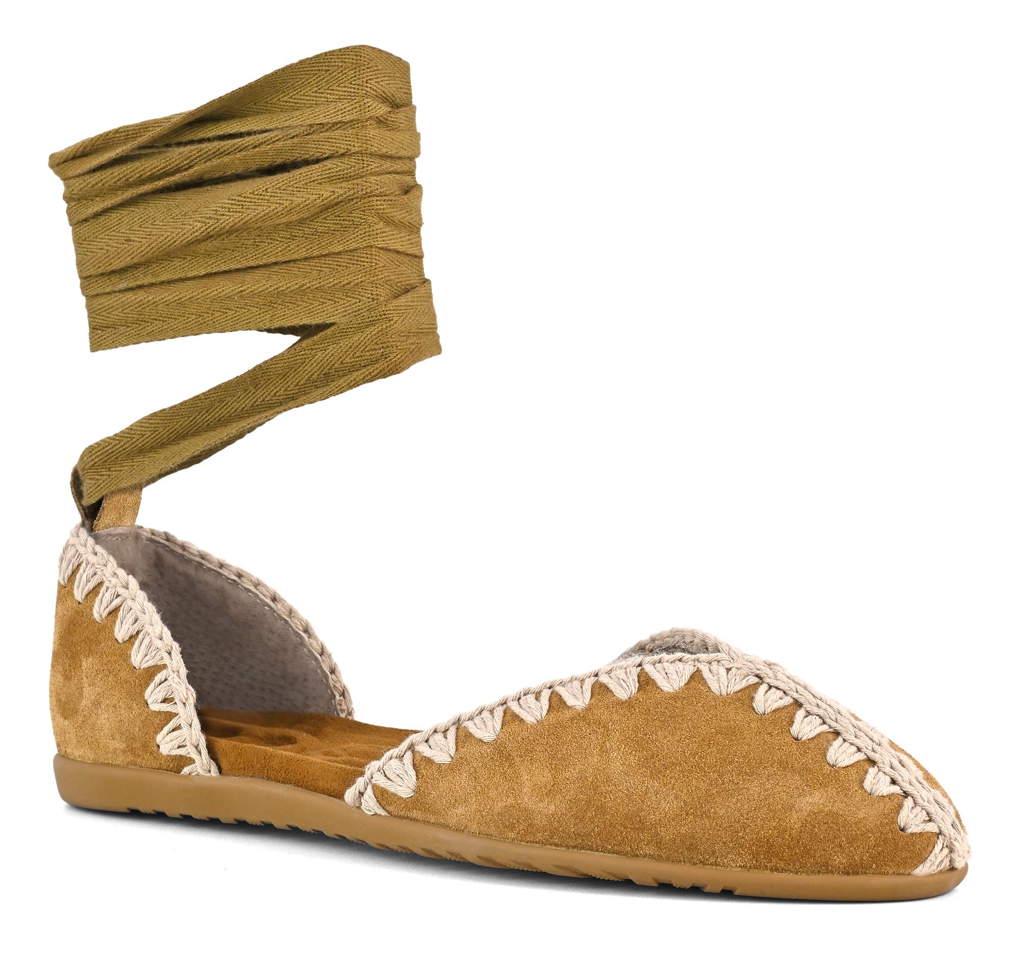 MOU Ballerina with lace-Cognac