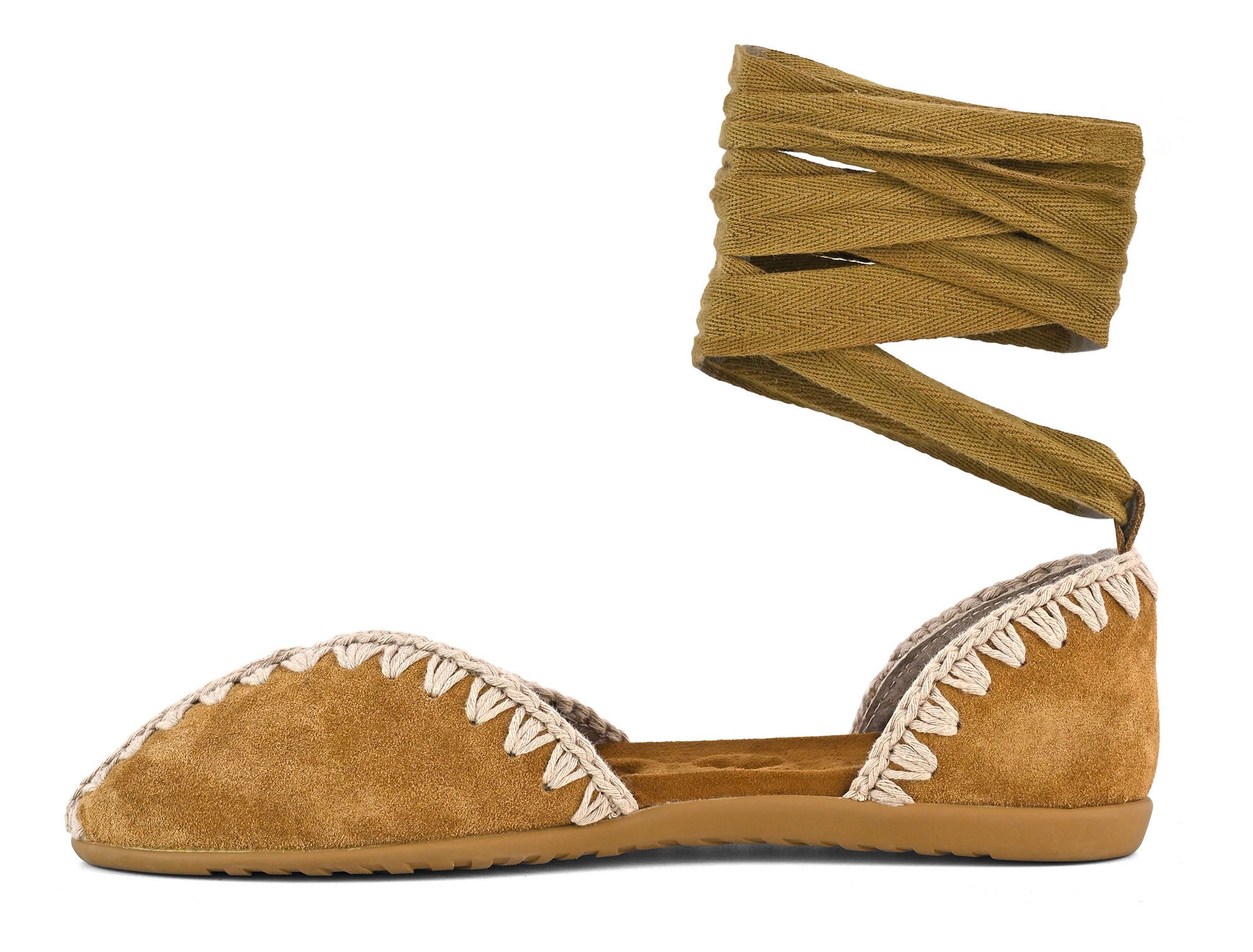 MOU Ballerina with lace-Cognac