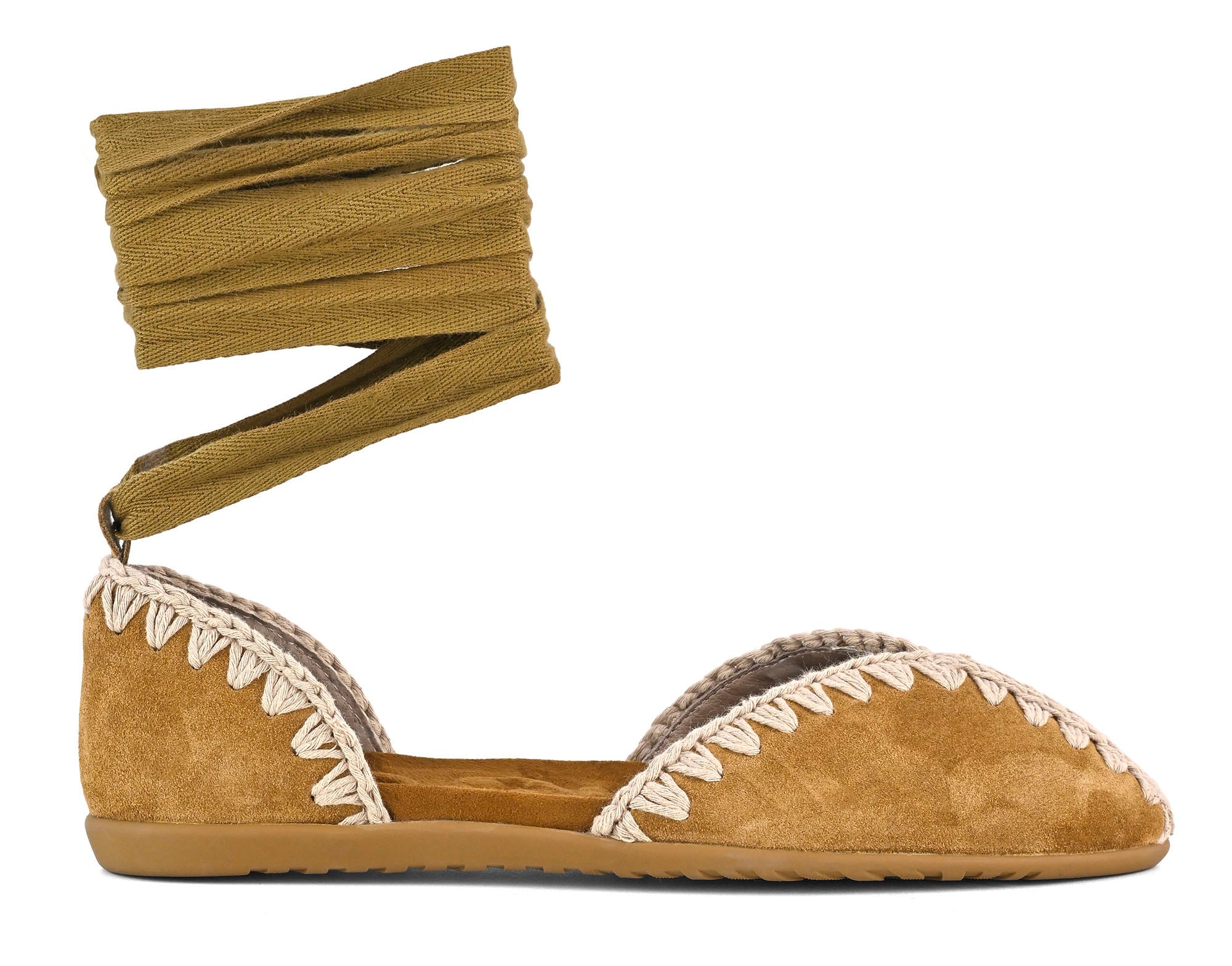 MOU Ballerina with lace-Cognac