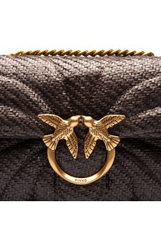 PINKO Borsa Love Puff Mini Cl Rafia-Moro