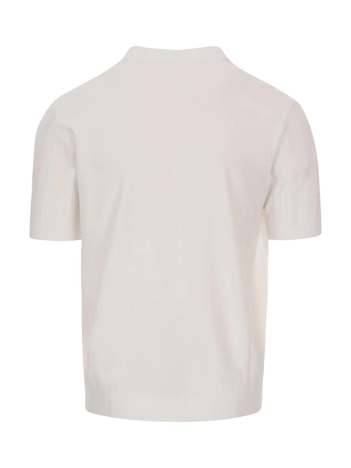 ROBERTO COLLINA Polo Uomo Punto Traforato-Bianco