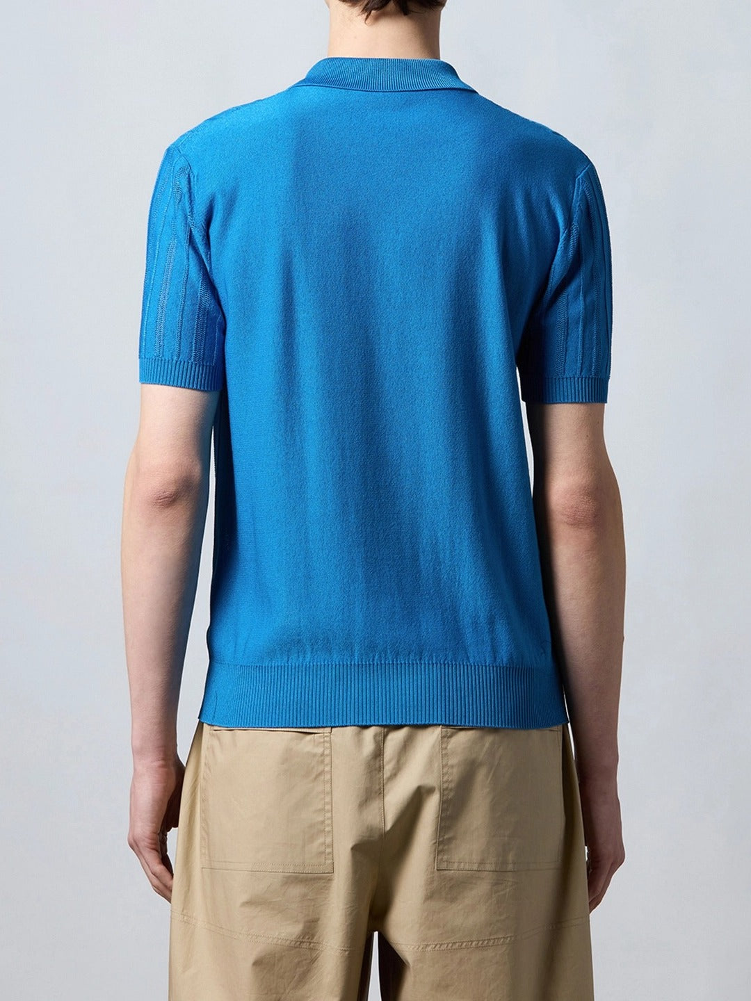 ROBERTO COLLINA Polo Uomo Punto Traforato-Denim