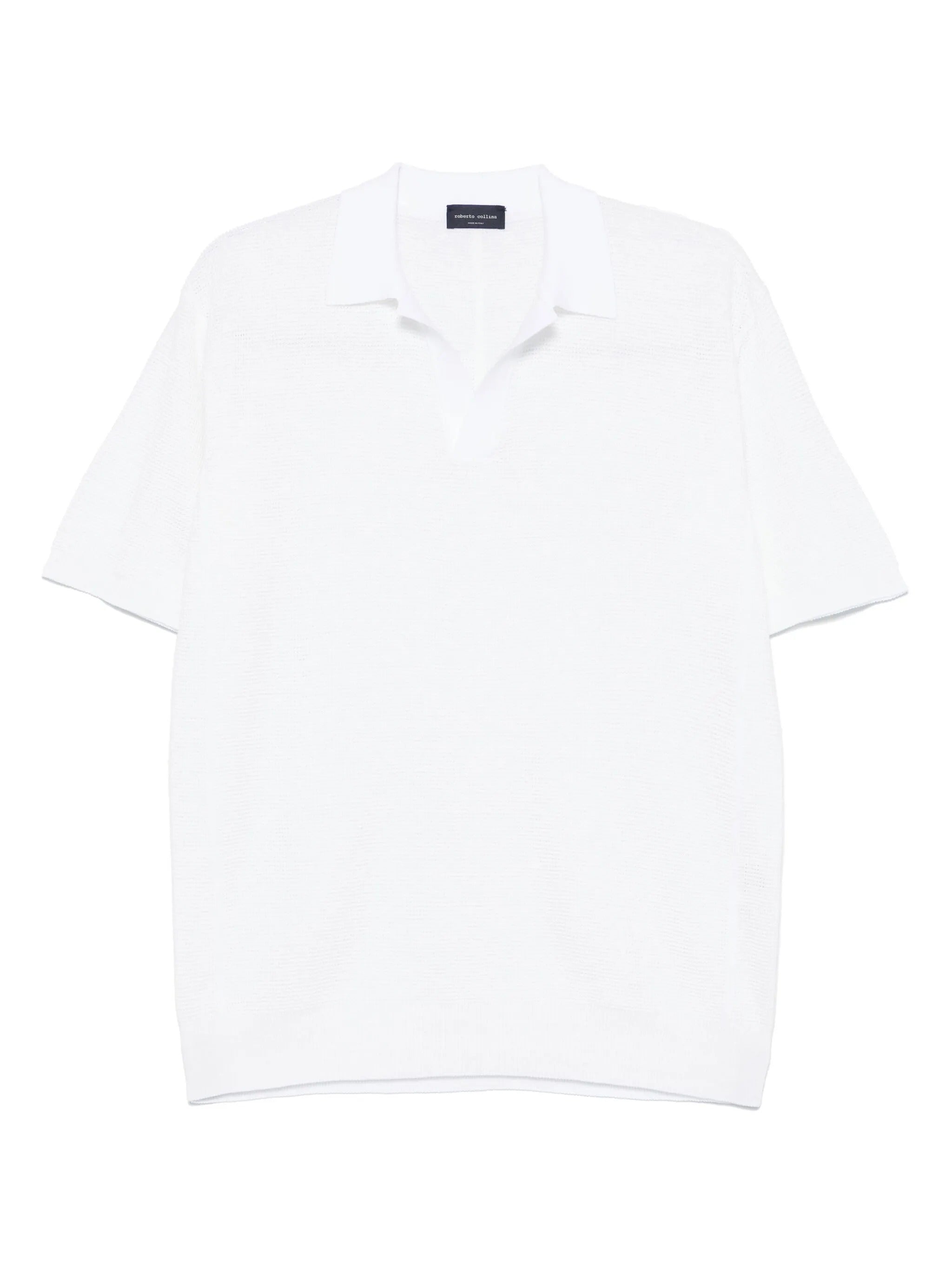 ROBERTO COLLINA Polo Uomo Punto Militare-Bianco