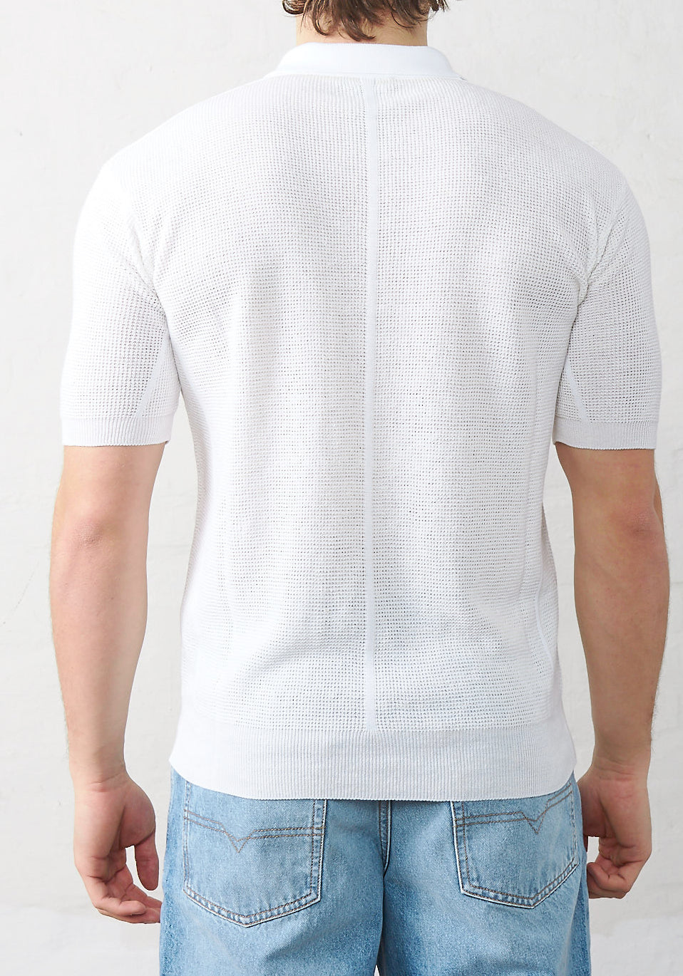 ROBERTO COLLINA Polo Uomo Punto Militare-Bianco