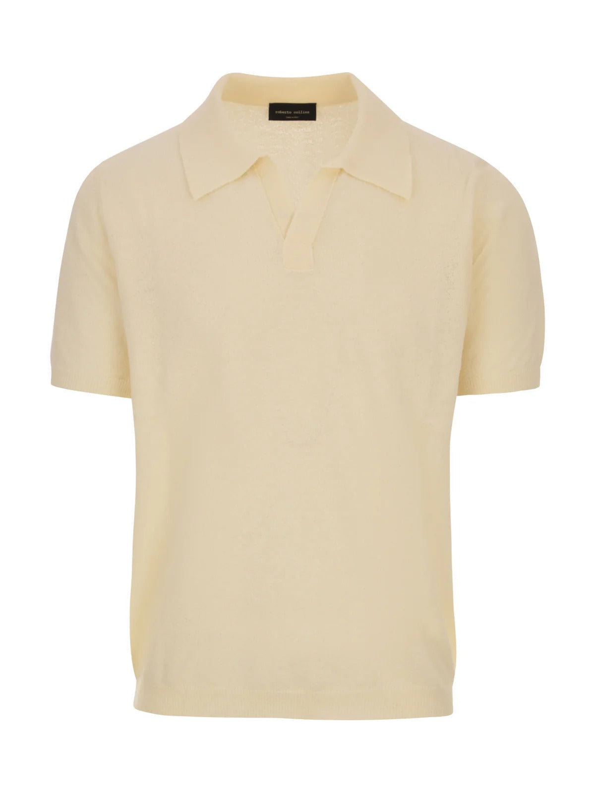 ROBERTO COLLINA Polo Uomo Effetto Spugna-Sabbia