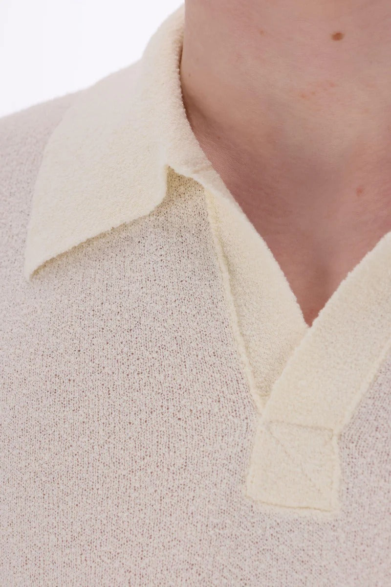 ROBERTO COLLINA Polo Uomo Effetto Spugna-Sabbia