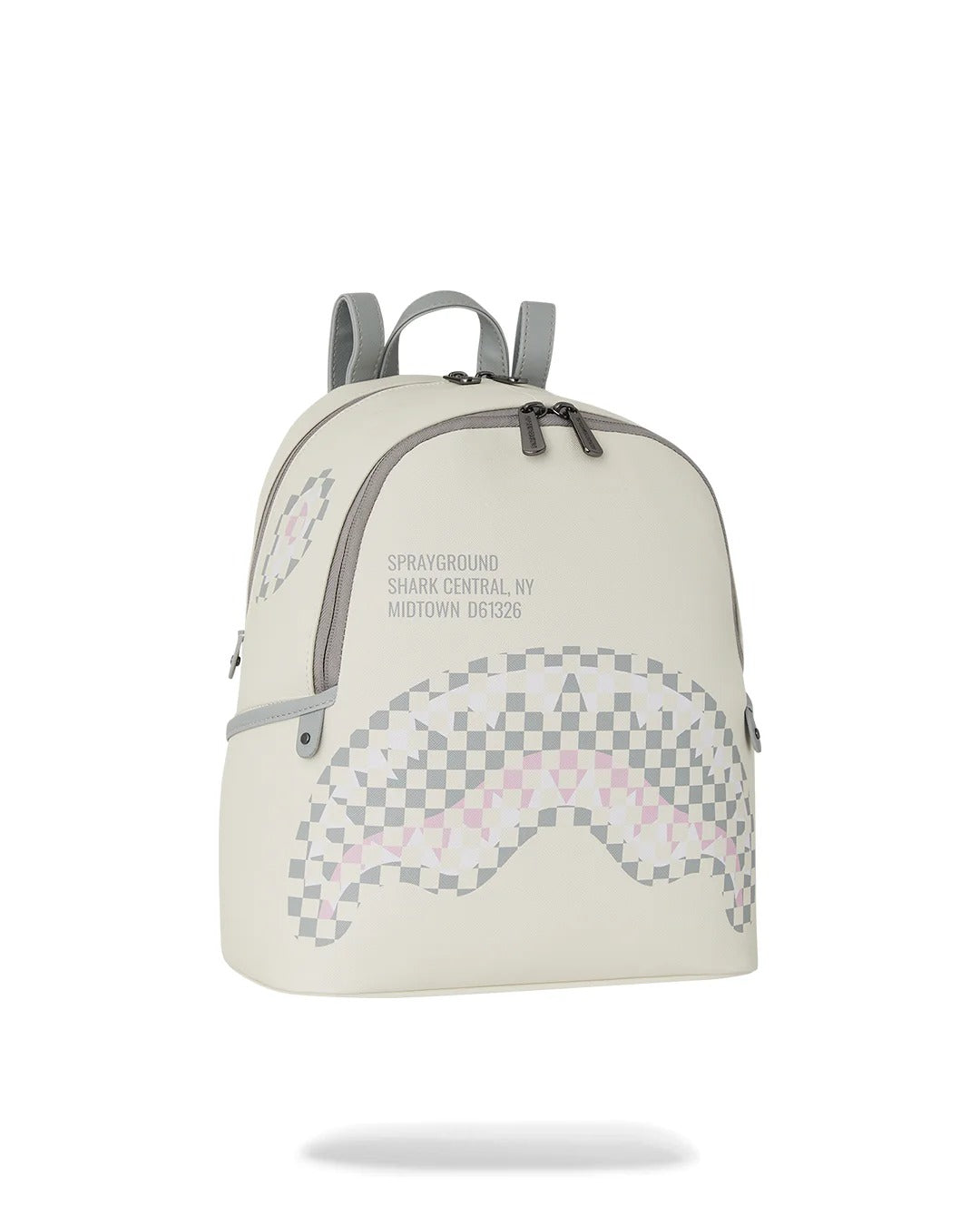 SPRAYGROUND Zainetto Cream Check SHARK CENTRAL-Ecru