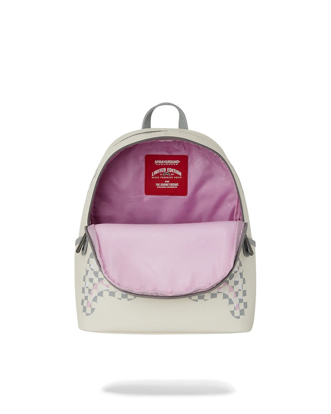 SPRAYGROUND Zainetto Cream Check SHARK CENTRAL-Ecru