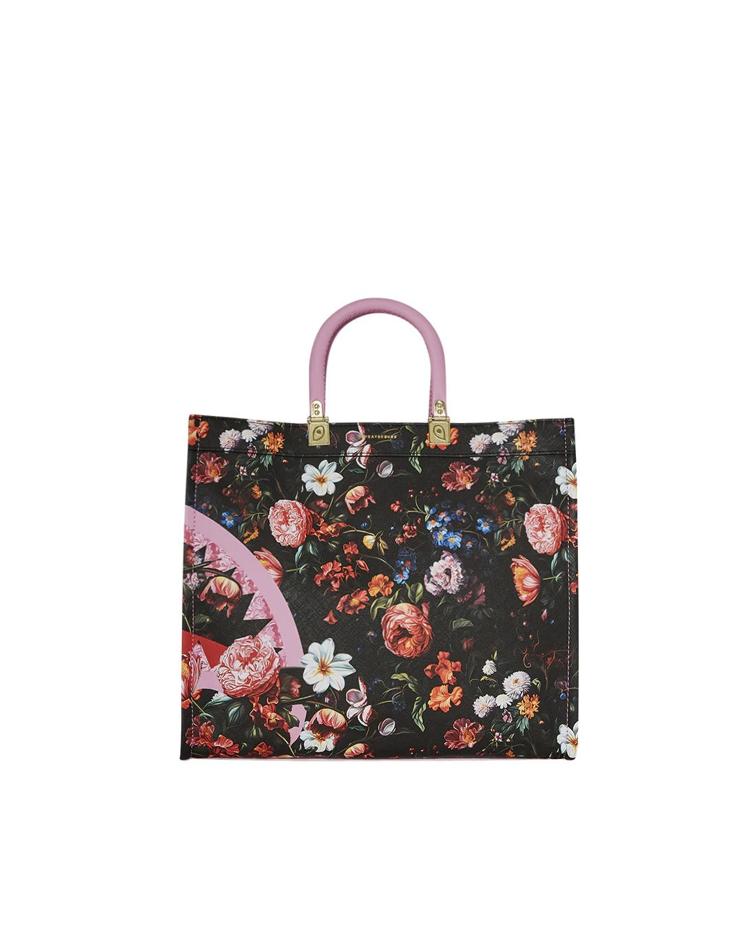 SPRAYGROUND BORSA TOTE Pink Flowers-Nero Rosa
