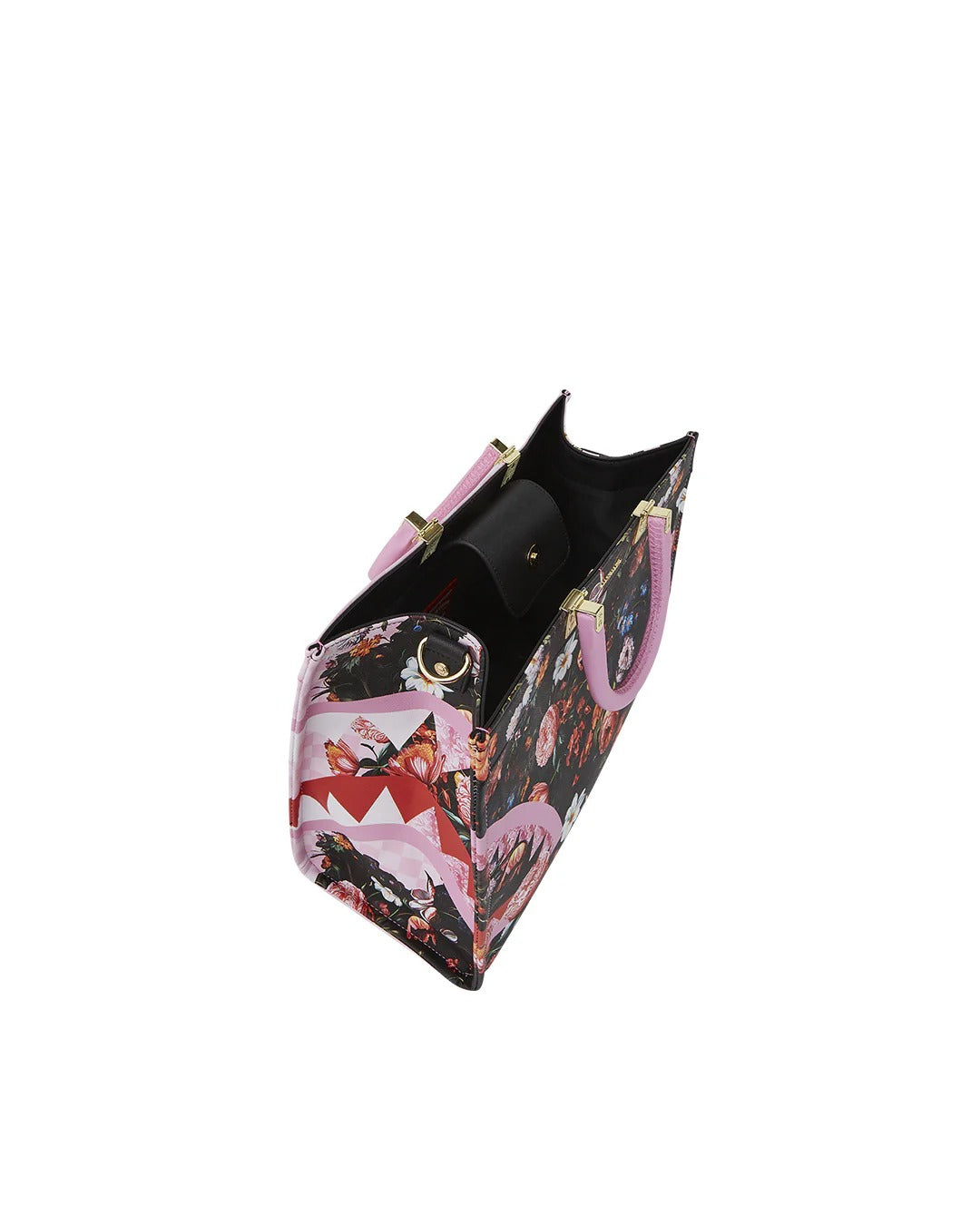 SPRAYGROUND BORSA TOTE Pink Flowers-Nero Rosa