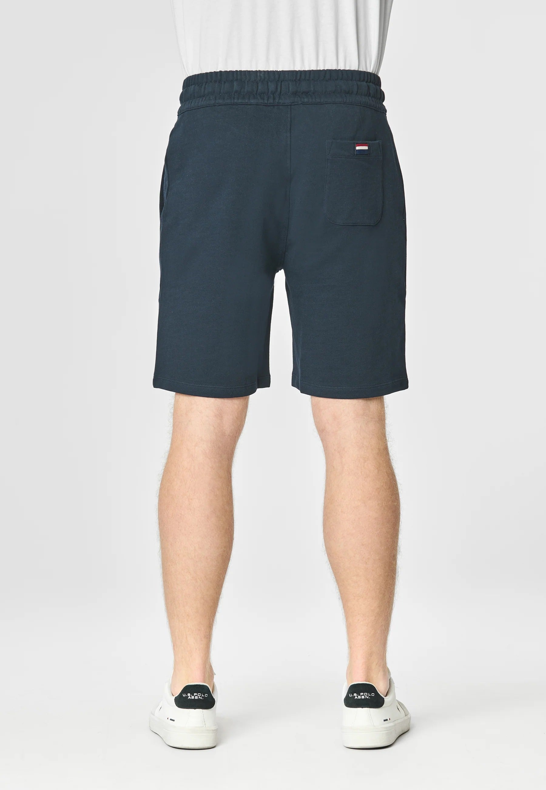 U.S. POLO ASSN. Shorts Uomo BALD Felpa Cotone-Blu Navy