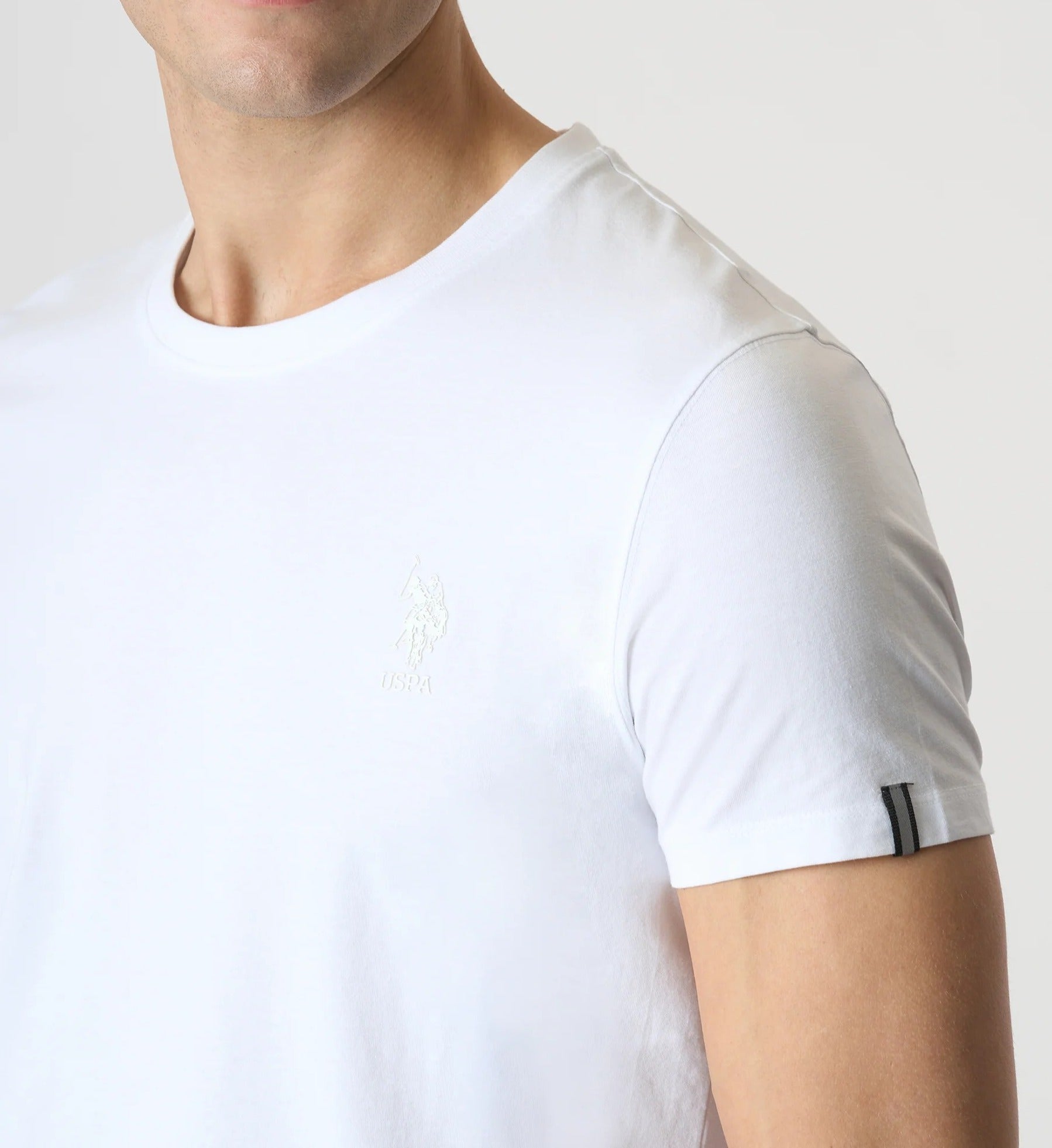 U.S. POLO ASSN. T-Shirt Uomo Mick Reflect Tape-Bianco