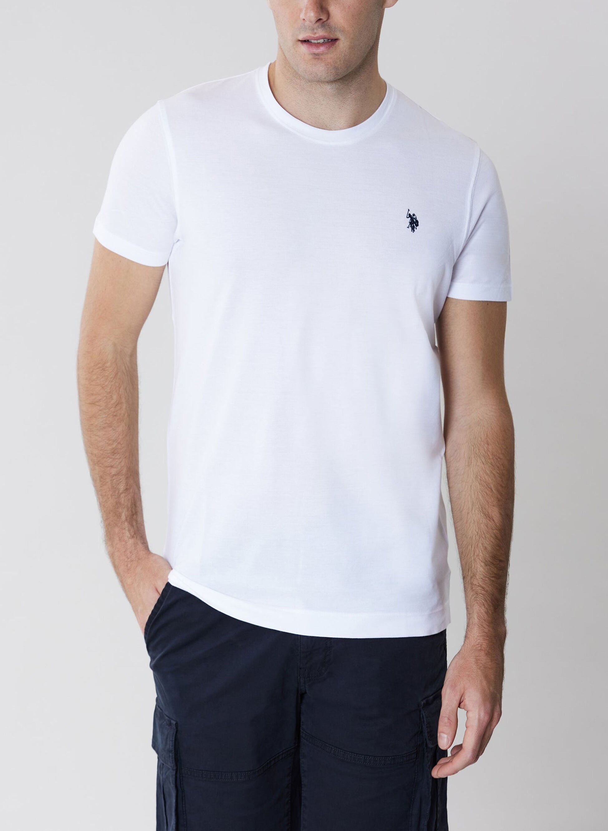 U.S. POLO ASSN. T-Shirt Uomo Mick Supima-Bianco
