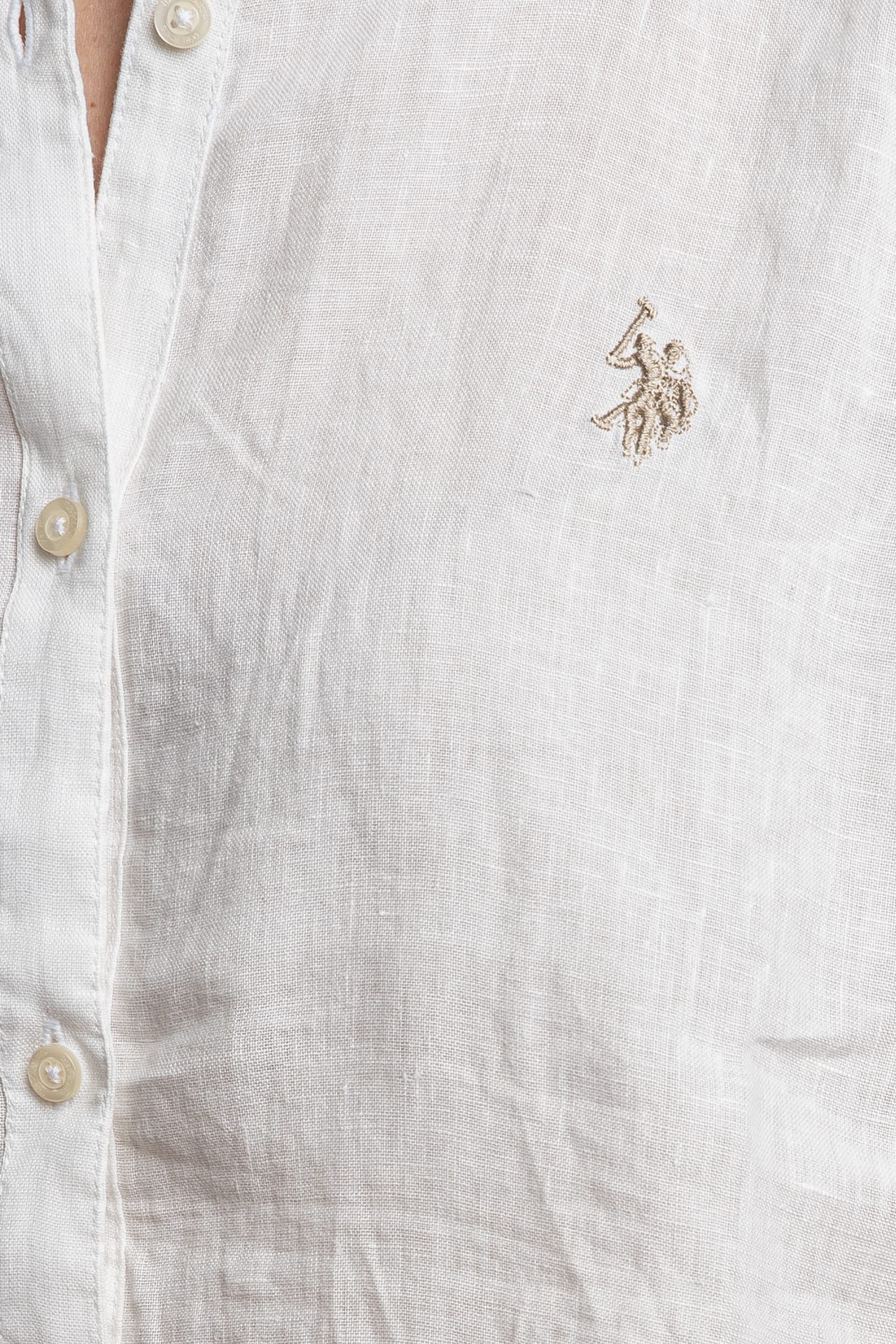 U.S. POLO ASSN. Camicia Donna Luzy Lino-Bianco