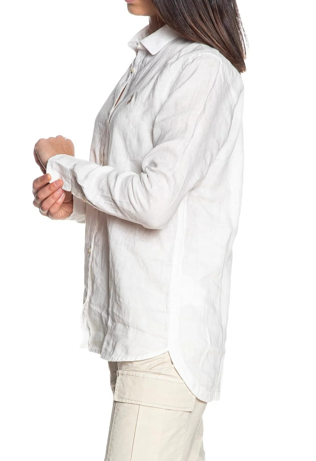 U.S. POLO ASSN. Camicia Donna Luzy Lino-Bianco
