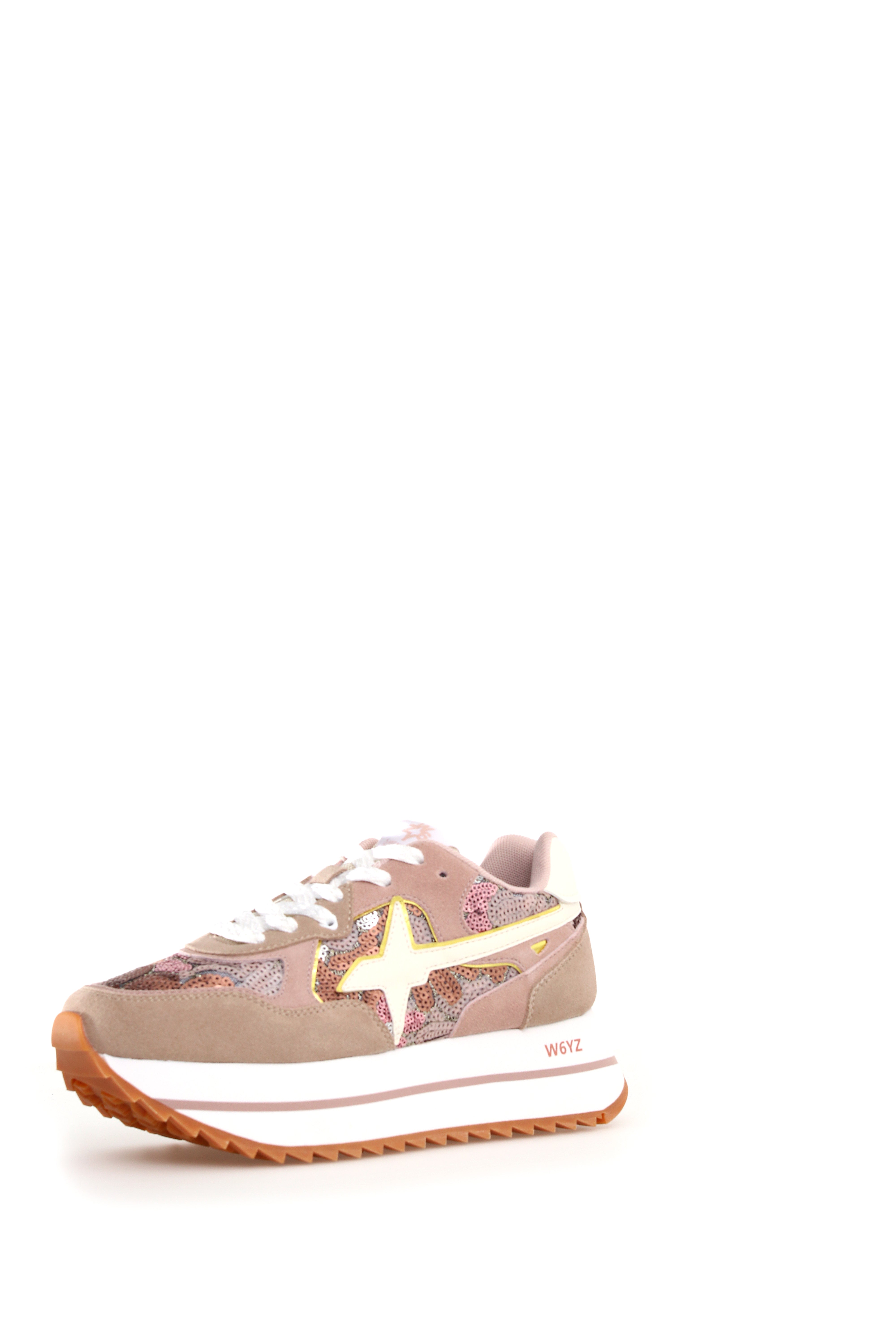W6YZ Sneaker Donna Deva W-Rosa Cipria Paillettes