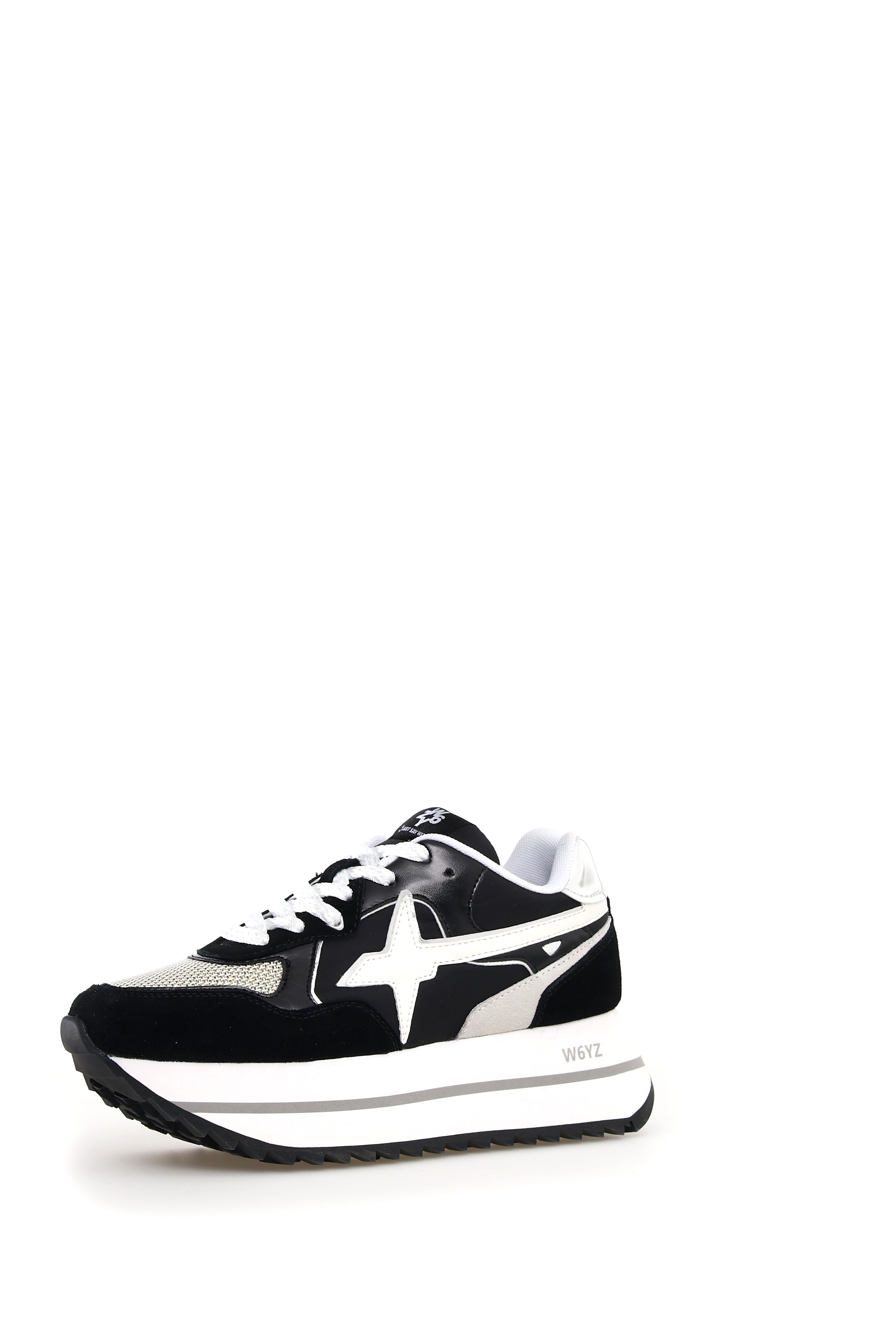 W6YZ Sneaker Donna Deva W-Nero Bianco Argento