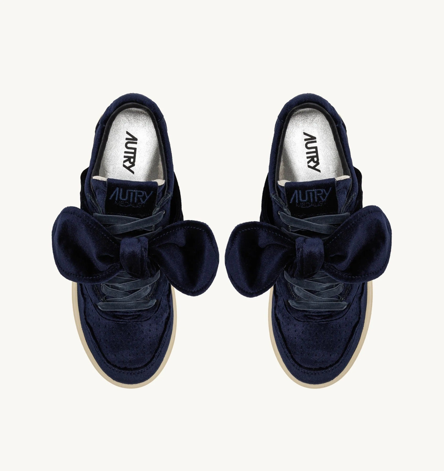AUTRY Sneaker Donna Medalist Low Velvet Bow-Blue Space