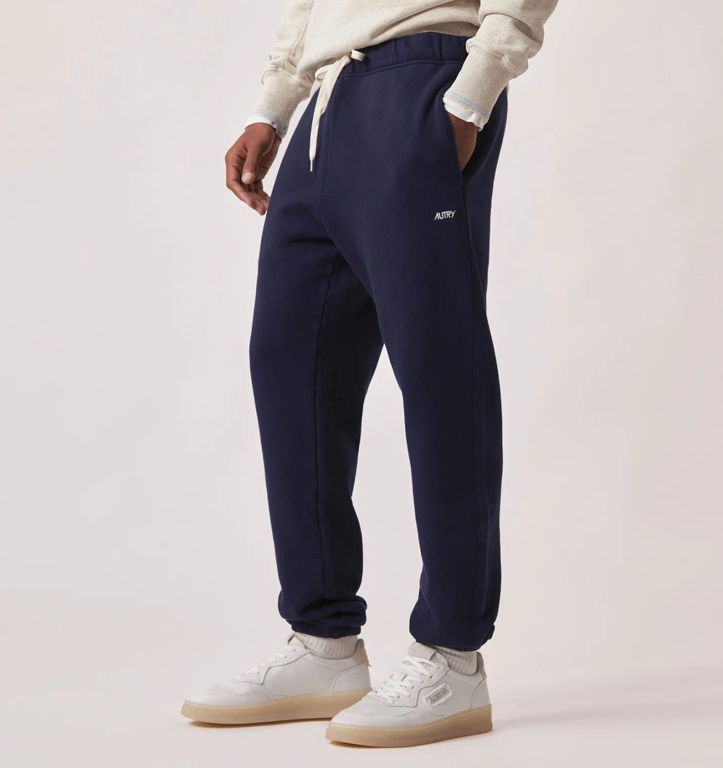 AUTRY Pantalone Tuta Uomo Logo Ricamato-Blu Navy