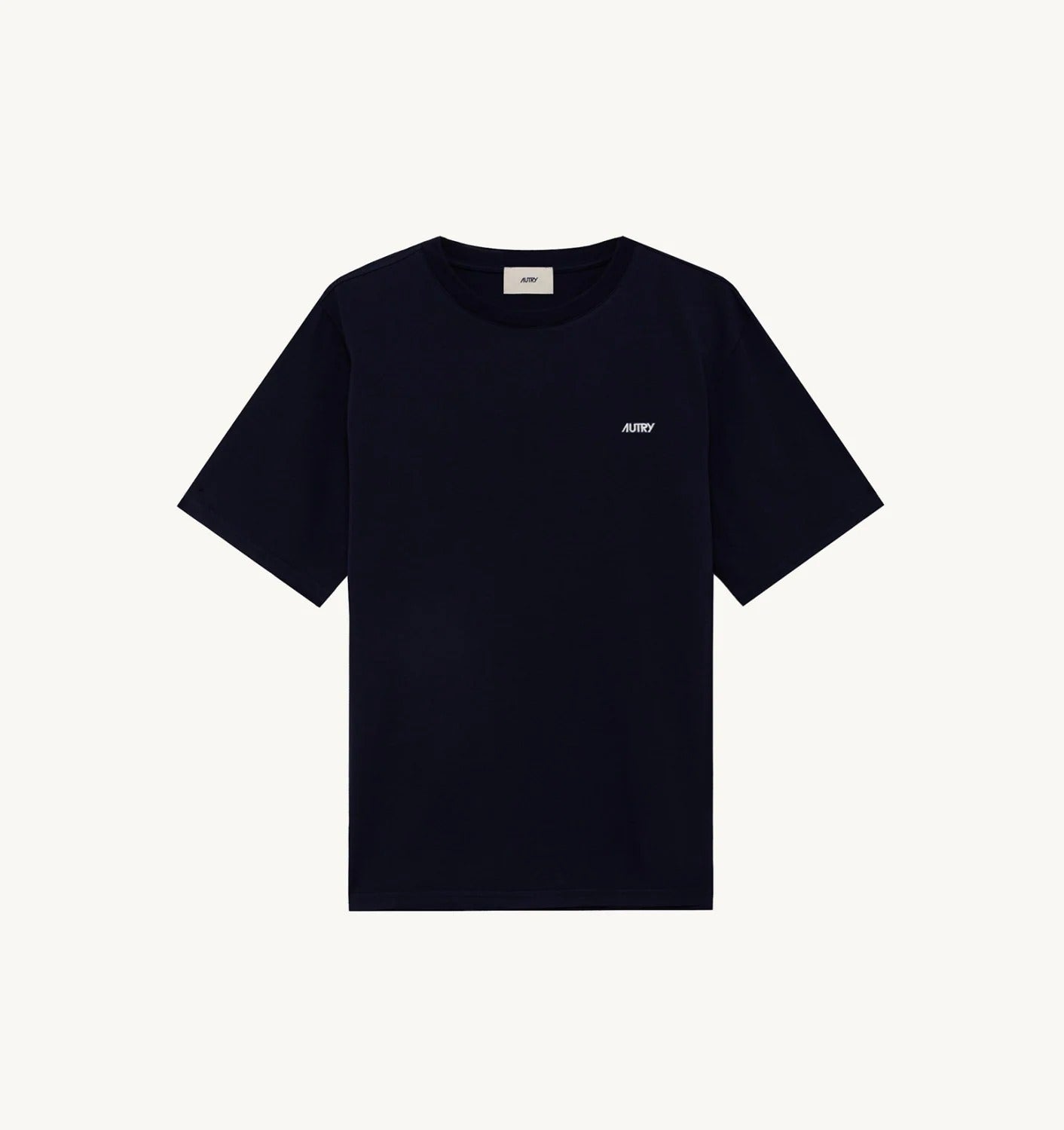 AUTRY T-shirt Uomo Logo Ricamato-Blu Navy