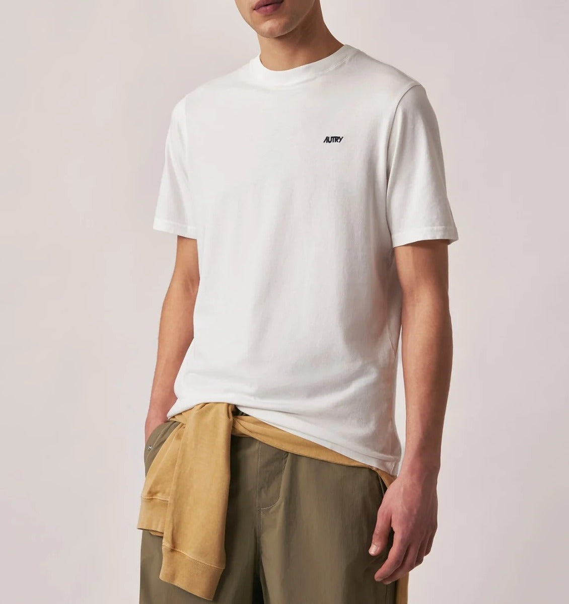 AUTRY T-shirt Uomo Logo Ricamato-Bianco