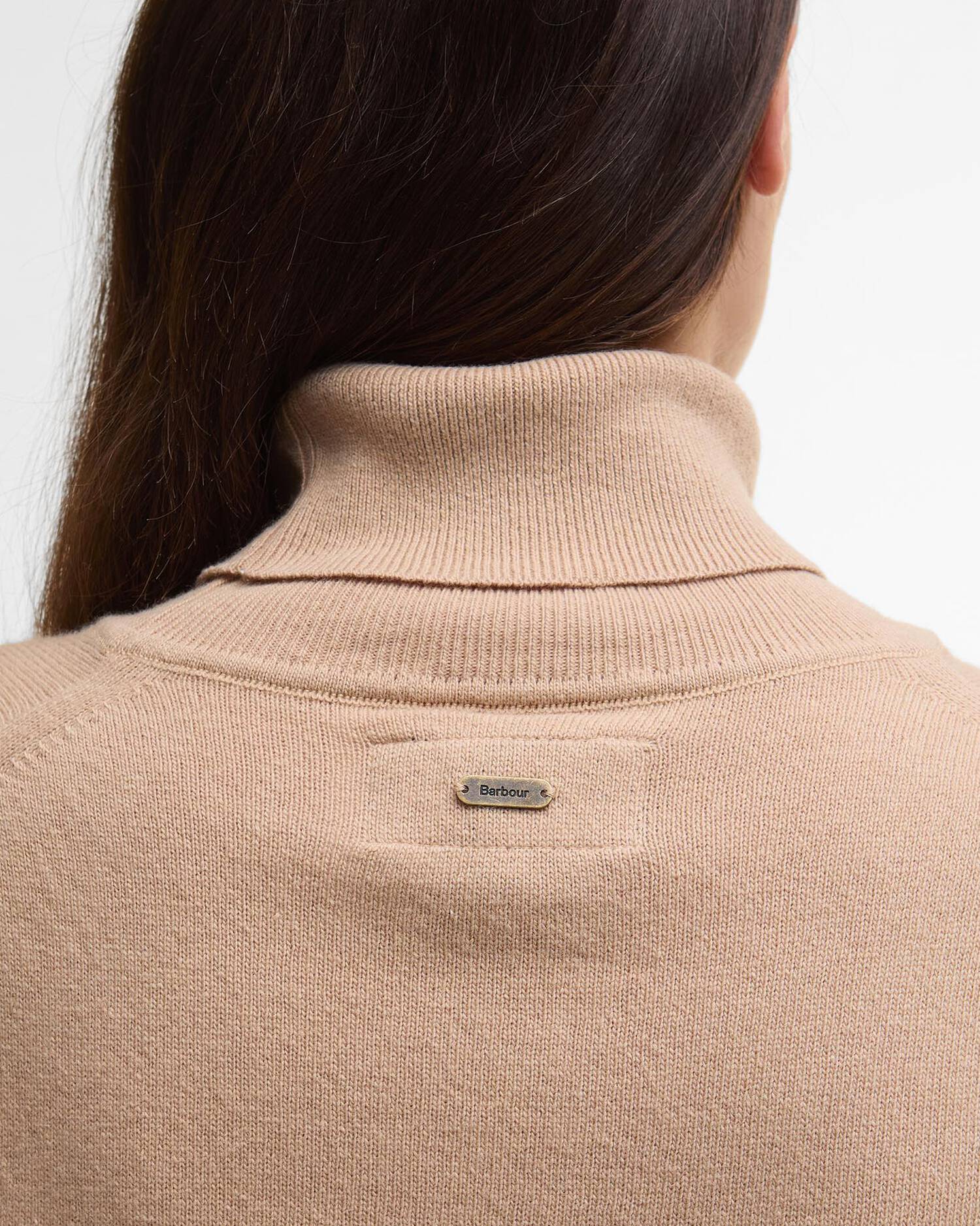 BARBOUR Maglia Donna Dolcevita Pendle-Pale Camel Hessian