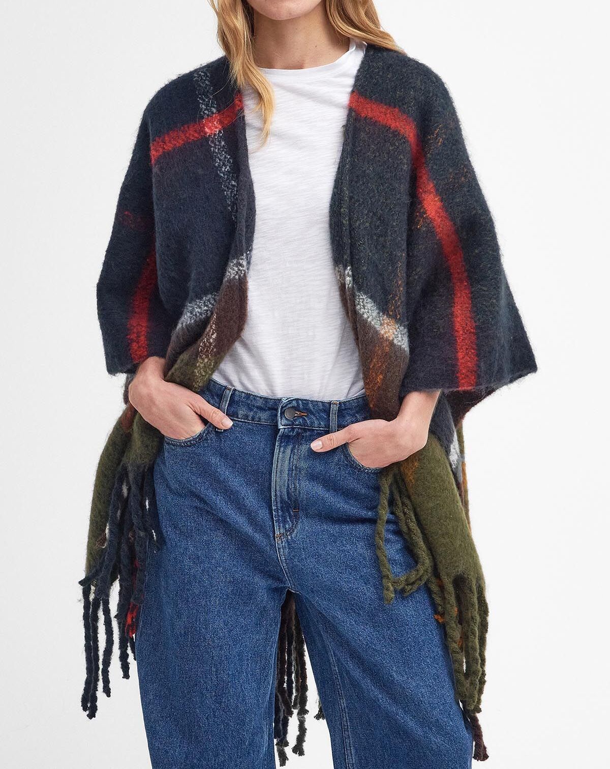 BARBOUR Mantella Donna Isla Boucle Serape-Classic Tartan