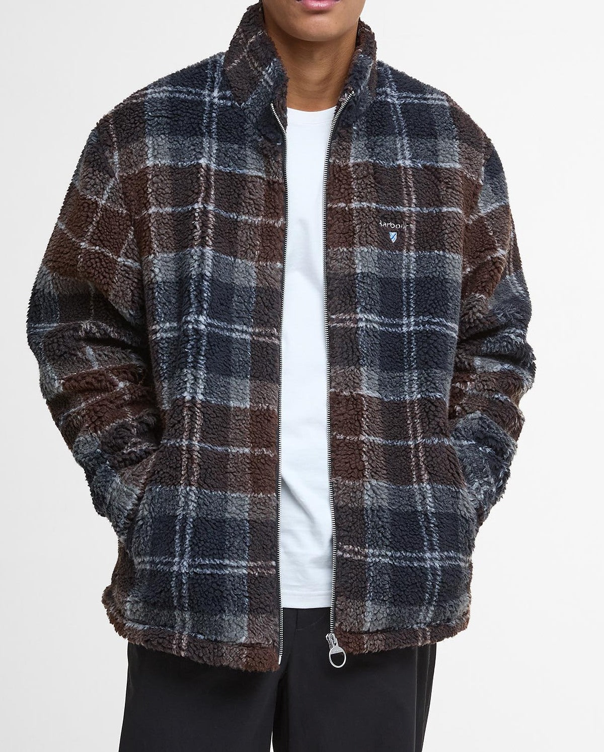 BARBOUR Felpa Uomo Sherpa-Midnight Oak Tartan
