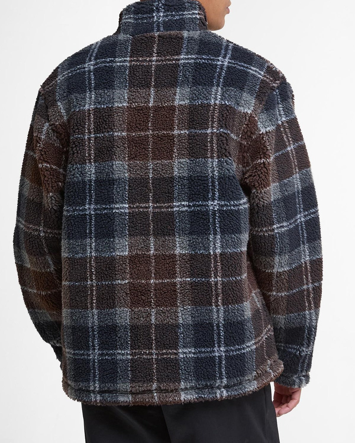 BARBOUR Felpa Uomo Sherpa-Midnight Oak Tartan