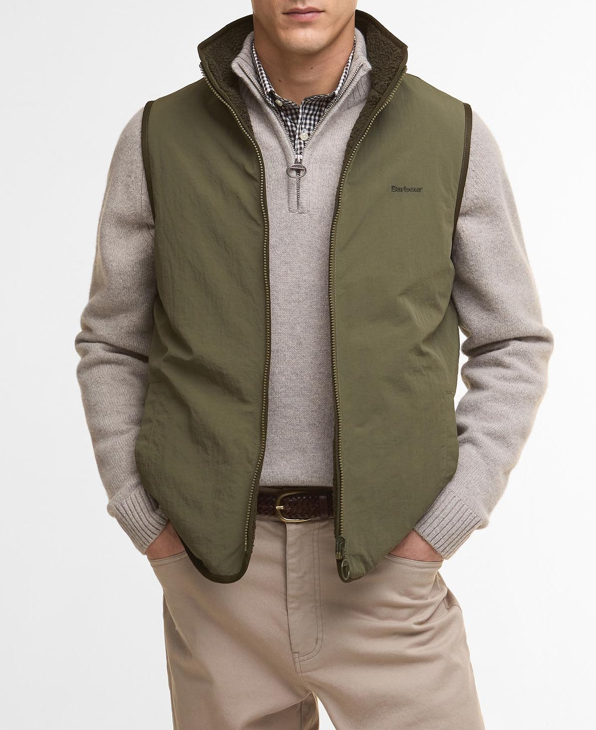 BARBOUR Gilet Uomo Reversible Pile-Fern